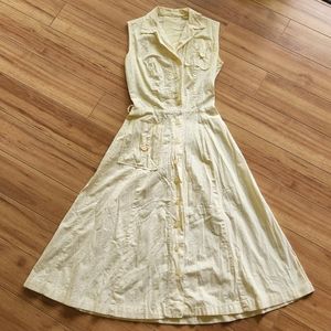 Vintage collared yellow shirt dress